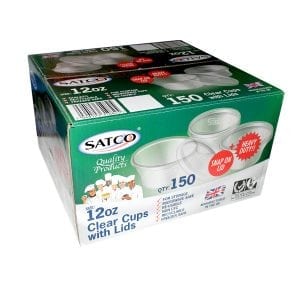 12oz Satco Clear Plastic Containers & Lids