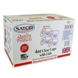 Satco Clear Plastic Containers & Lids 4oz