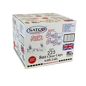Satco Clear Plastic Containers & Lids 8oz