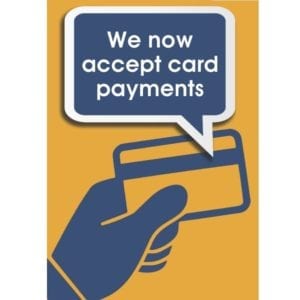 We accept card poster
