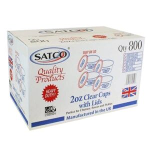 Satco Clear Plastic Containers Lids 2oz x800